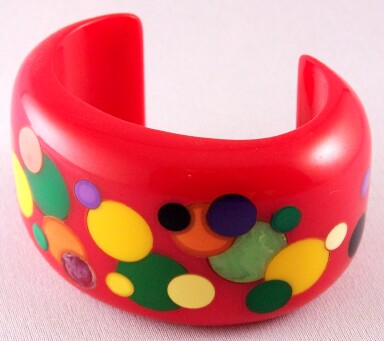 Teresa48 red dotted cuff bracelet